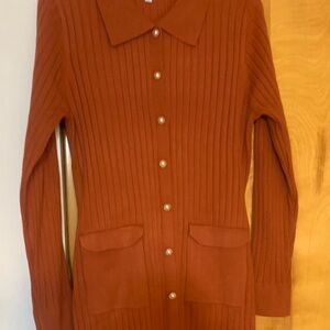 Rust Ribbed Long dress